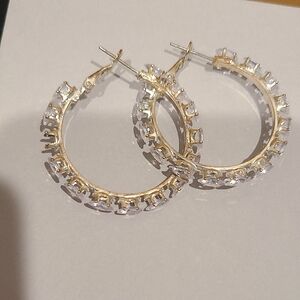 Elegant Gold and Silver Hoop Earrings